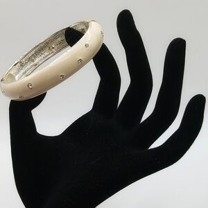 Ann Taylor Ivory and Silver Accent Bracelet